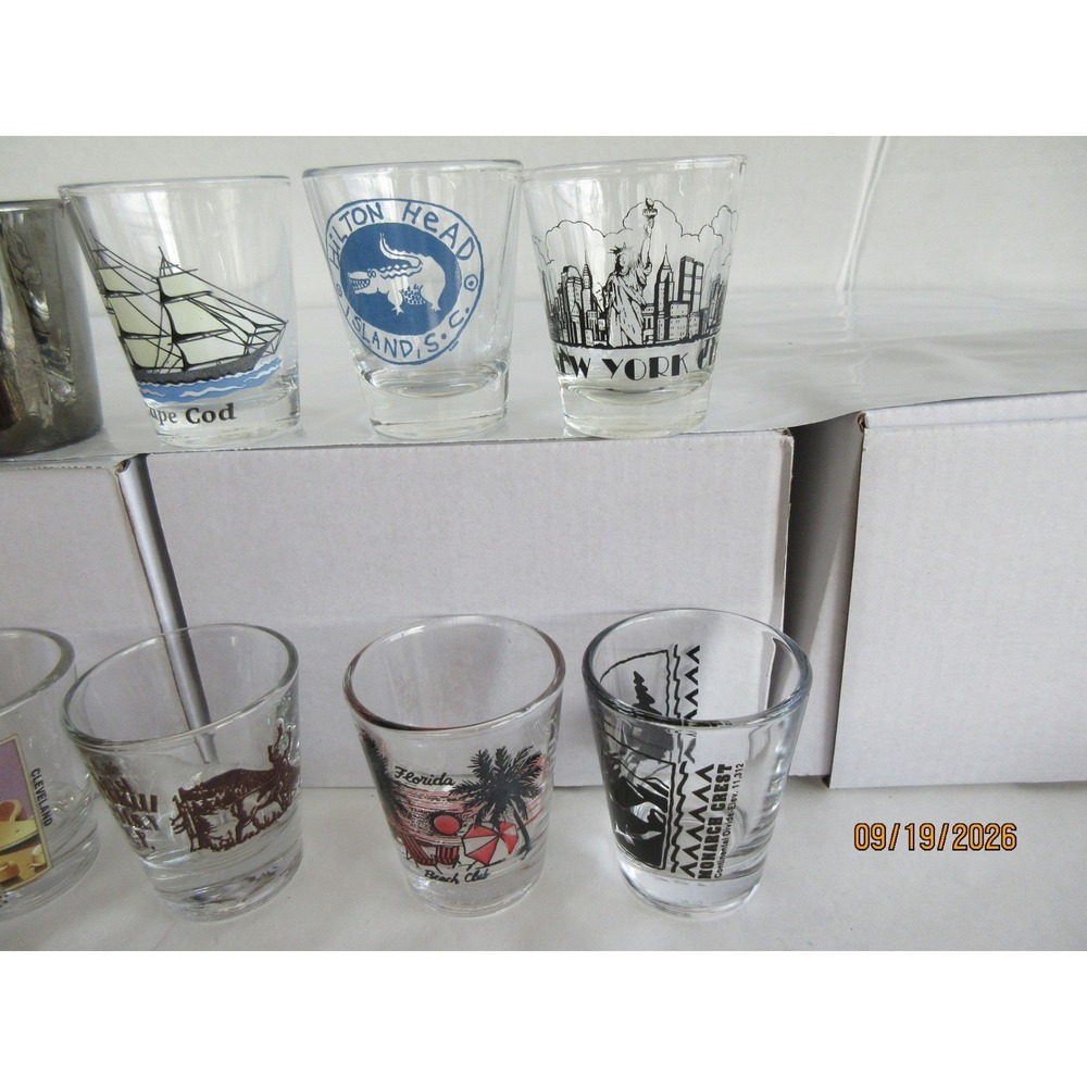 Vintage Souvenir Shot Glass Lot of 10 Travel T2 3D Hard Rock Cafe New York City - Picture 3 of 5